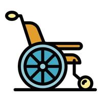 medicinsk rullstol ikon Färg översikt vektor