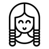 Alaska-Mädchen-Symbol-Umrissvektor. Wintergletscher vektor