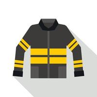 Symbol für schwarze und gelbe Feuerwehrjacke vektor