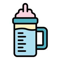 bebis mjölk flaska ikon Färg översikt vektor