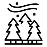 Winterwald-Symbol Umrissvektor. Arktisches Alaska vektor