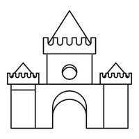 saga magi slott ikon, översikt stil vektor