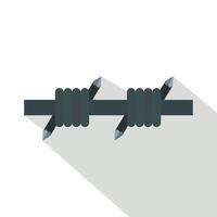 Stacheldraht-Symbol, flacher Stil vektor