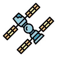 Farbe des Umrissvektors für das Symbol der Sonde der Raumstation vektor