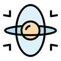 Kugel Gyroskop Symbol Farbe Umriss Vektor