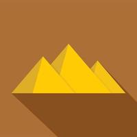 pyramid ikon, platt stil vektor