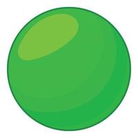 grön boll ikon, tecknad serie stil vektor