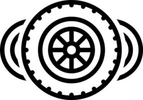 linje ikon för hjul vektor