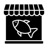 fisk affär glyf ikon vektor