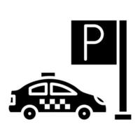 Parkplatz-Glyphe-Symbol vektor