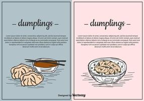 Dumplings Vector Background Set