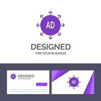 kreativ företag kort och logotyp mall reklam underkastelse reklam underkastelse ad vektor illustration