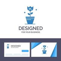 kreativ företag kort och logotyp mall dekoration påsk växt tulpan vektor illustration