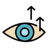 Farbe des Umrissvektors für das Augensymbol nach oben vektor