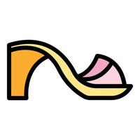 vatten sandaler ikon Färg översikt vektor