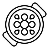 spanischer Paella-Symbol-Umrissvektor. Fischküche vektor