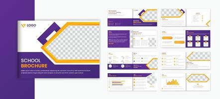 schulzulassungslandschaft 16 seiten broschürendesignvorlage, bildungsbroschürenprospektdesign vektor