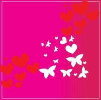 Hintergrund Valentinstag und butterflay.seamless Muster mit bunten Herzen und Schmetterlingen. vektor