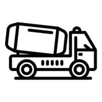 Mischer-LKW-Symbol Umrissvektor. konkreter Zement vektor