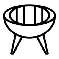 grill pott ikon översikt vektor. laga mat picknick vektor