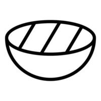 Steak-Essen-Symbol Umrissvektor. grillen vektor