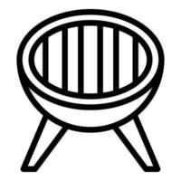 Grill-Symbol Umrissvektor. Feuergrill vektor