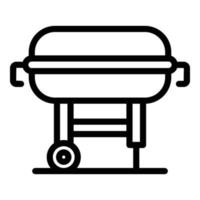 tragbarer Grill-Symbol-Umrissvektor. Party-Steak vektor