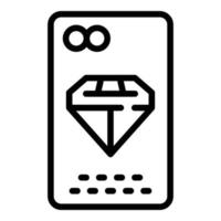Diamond Phone Case Symbol Umrissvektor. Telefon-Hülle vektor