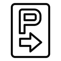 Symbol Umrissvektor für Parkrichtung. Valet-Bereich vektor