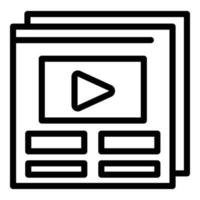 Videokanal-Icon-Umrissvektor. Rechner im Internet vektor