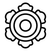 Draufsicht Blumensymbol Umrissvektor. Frauenyoga vektor