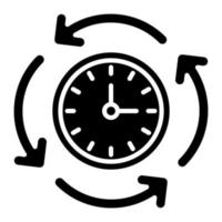 Glyphen-Symbol rund um die Uhr vektor