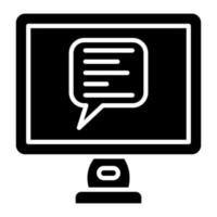 Desktop-Messaging-Glyphe-Symbol vektor