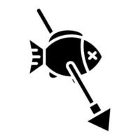 Speerfischen-Glyphe-Symbol vektor