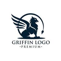 vintage griffin, griffon-logo-design vektor