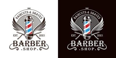 barberare affär årgång logotyp design vektor