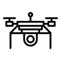 Techno-Drohne-Symbol-Umrissvektor. Luftbildkamera vektor