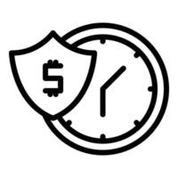 Zahlungszeit-Icon-Umrissvektor. Geld Darlehen vektor