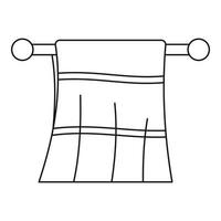 Sauberes Handtuch auf einem Kleiderbügel-Symbol, Umrissstil vektor