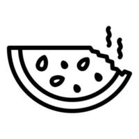 Kontaminierter Wassermelonen-Symbolumrissvektor. Lebensmittelbakterien vektor