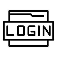 Umrissvektor für sicheres Login-Symbol. Online-Benutzer vektor