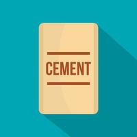 väska av cement ikon, platt stil vektor