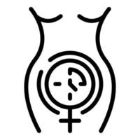 Gynäkologie Menopause Symbol Umrissvektor. weibliches Hormon vektor