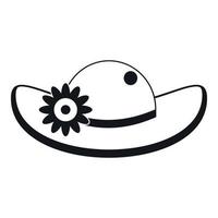 Hut mit Blumensymbol, einfacher Stil vektor