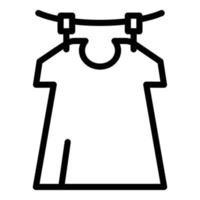 sauberer Shirt-Symbol-Umrissvektor. Heimpflege vektor