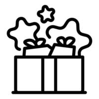 Geschenkbox-Symbol-Umrissvektor belohnen. Telefonkarte vektor