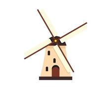 Windmühlensymbol, flacher Stil vektor