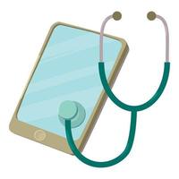 Smartphone-Diagnosesymbol, Cartoon-Stil vektor