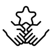 Benchmark-Handshake-Symbol Umrissvektor. Geschäft vergleichen vektor