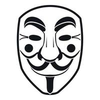 Vendetta-Maskensymbol, einfacher Stil vektor